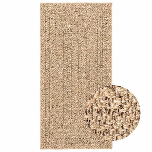 vidaXL Teppe ZIZUR beige 60x110 cm jute-utseende innendørs og utendørs