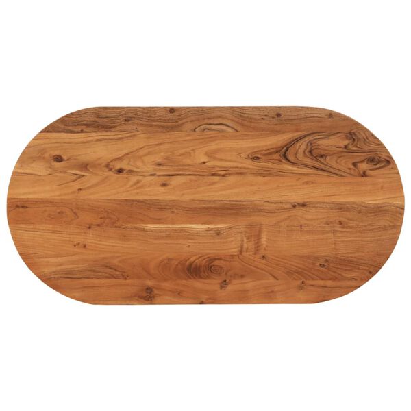 vidaXL Bordplate 80x40x3,8 cm oval heltre akasie
