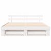 vidaXL Sengestamme med hodegjerde Hvit 180 x 200 cm Massiv furu