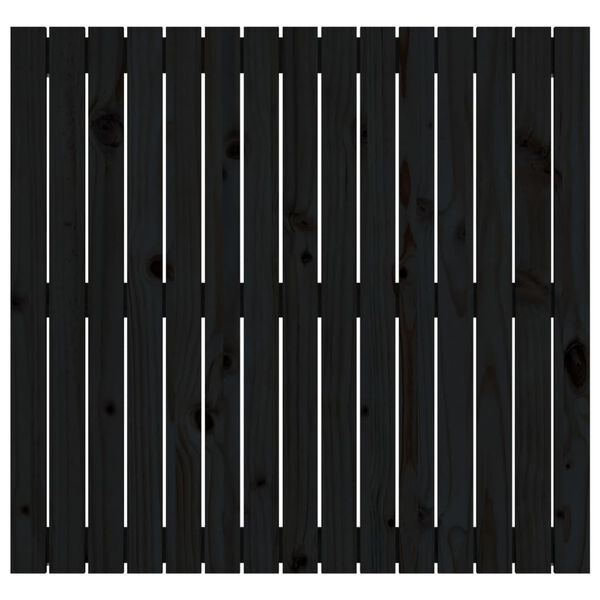 vidaXL Veggmontert sengegavl svart 95,5x3x90 cm heltre furu