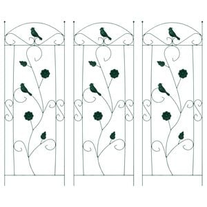 vidaXL Hage Hegning 3 pcs gr&oslash;nn 110 x 40 cm St&aring;l