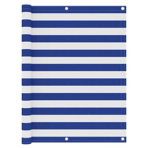 vidaXL Balkongskjerm hvit og bl&aring; 120x500 cm oxfordstoff