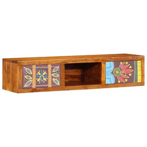 vidaXL Veggmontert TV-skap flerfarget 100x30x22 heltre akasie