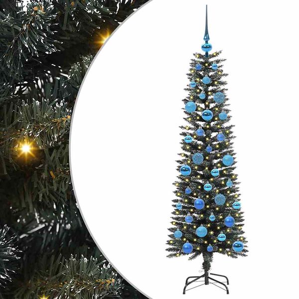 vidaXL Kunstig juletre med 150 LED gr&oslash;nn 150 cm PVC og plast og st&aring;l