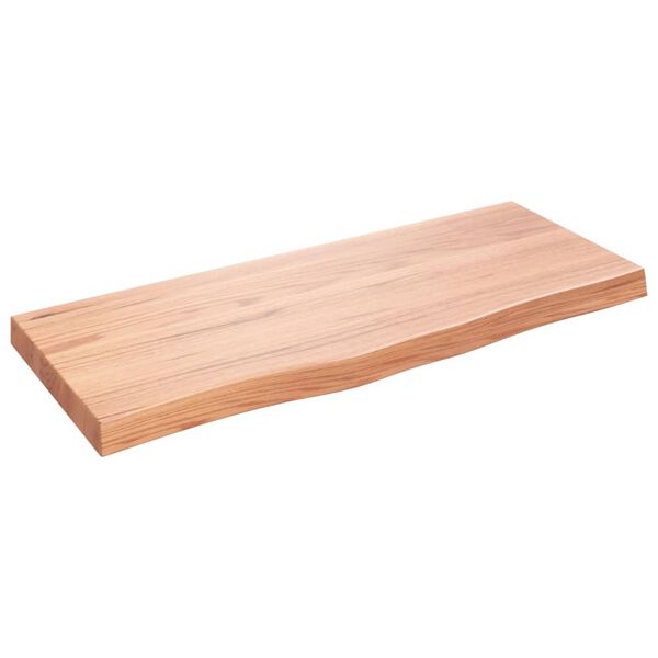 vidaXL Benkeplate til bad lysebrun 100x40x(2-6) cm behandlet heltre