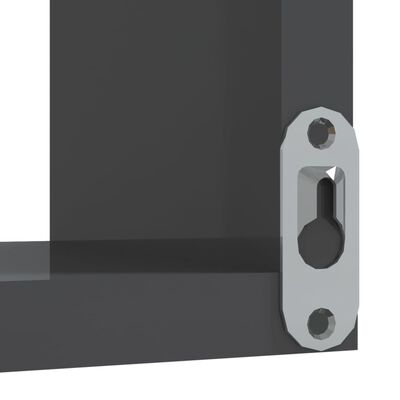 vidaXL Veggmontert hjørnehylle høyglans grå 40x40x50 cm sponplate
