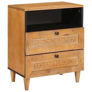 vidaXL Nattbordskap med d&oslash;r Lys Brun 50 x 33 x 62 cm Massivt akasietre