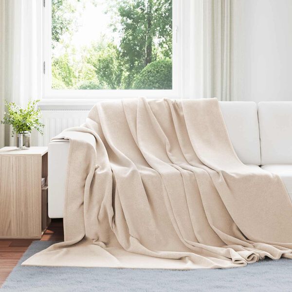 vidaXL Kastteppe Beige 240 x 270 cm Fleece