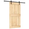 vidaXL Skyved&oslash;r Naturlig og svart 100 x 210 cm Massiv Furu Tre