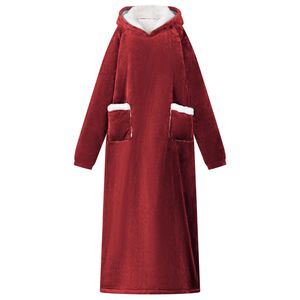 vidaXL Teppe-hettegenser Bordeaux R&oslash;d L Fleece og Flanell