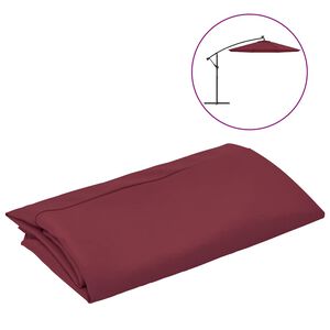vidaXL Erstatningsstoff for hengeparasoll vinr&oslash;d 300 cm