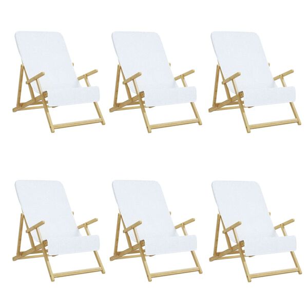 vidaXL Strandhåndklær 6 stk hvit 60x135 cm stoff 400 GSM