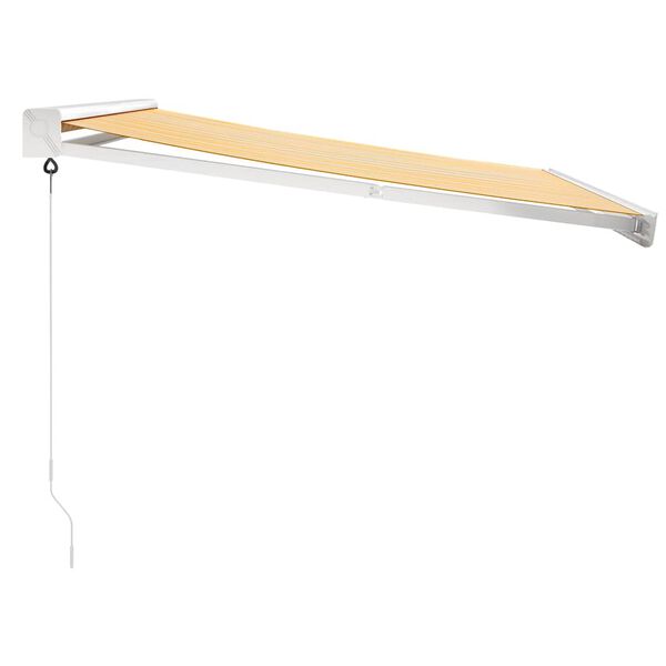 vidaXL Uttrekkbar markise gul og hvit 3,5x2,5 m stoff og aluminium