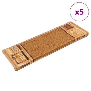 vidaXL Selvklebende trappematter 5 stk 65x21x4 cm beige
