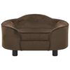 vidaXL Hundesofa brun 67x47x36 cm plysj