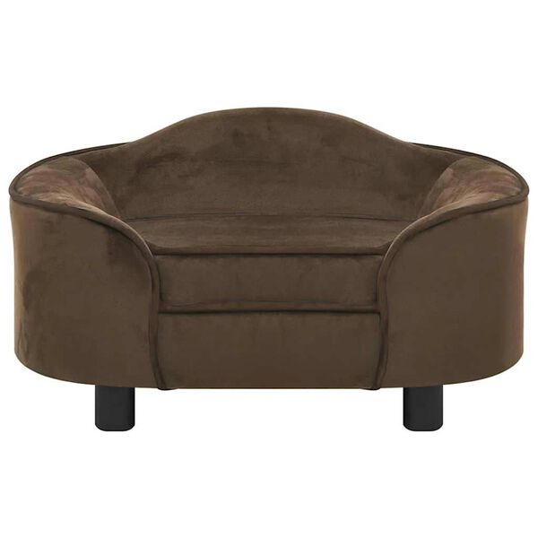 vidaXL Hundesofa brun 67x47x36 cm plysj