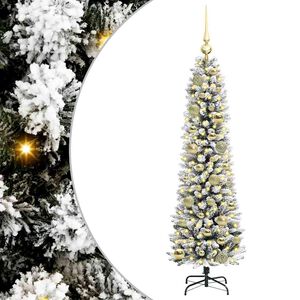 vidaXL Kunstig juletre med 150 LED Hvit 120 cm PVC og Metall og Plast