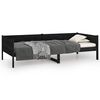vidaXL Dagseng svart heltre furu 90x190 cm
