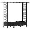 vidaXL Hevet Bed med Trellis og Tak Svart 164 x 40 x 127 cm PP