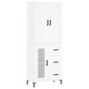 vidaXL Highboard hvit 69,5x34x180 cm konstruert tre