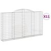 vidaXL Gabionkurver buede 11 stk 300x30x160/180 cm galvanisert jern
