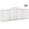vidaXL Gabionkurver buede 4 stk 300x50x100/120 cm galvanisert jern