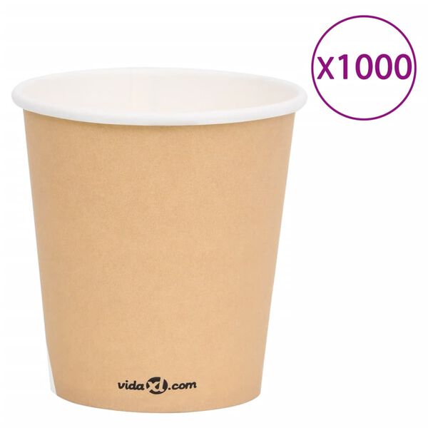 vidaXL Kaffepapirkopper 200 ml 1000 stk brun