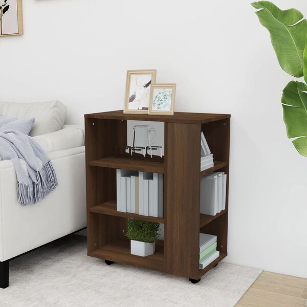 vidaXL Rulleskap brun eik 60x35x75 cm konstruert tre