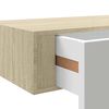 vidaXL Veggmontert skuffehylle eik og hvit 40x23,5x10cm MDF