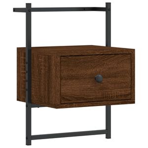 vidaXL Nattbord veggmontert brun eik 35x30x51 cm konstruert tre