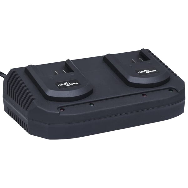 vidaXL Hurtiglader til 20V Li-ion batterier dobbel