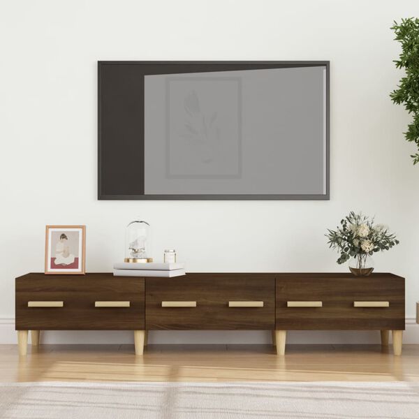 vidaXL TV-benk brun eik 150x34,5x30 cm konstruert tre