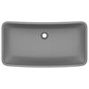 vidaXL Luksuriøs servant firkantet matt mørkegrå 71x38 cm keramikk