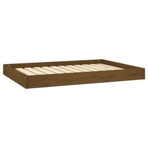 vidaXL Hundeseng honningbrun 101,5x74x9 cm heltre furu