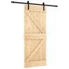 vidaXL Skyved&oslash;r Naturlig og svart 85 x 210 cm Massiv Furu Tre