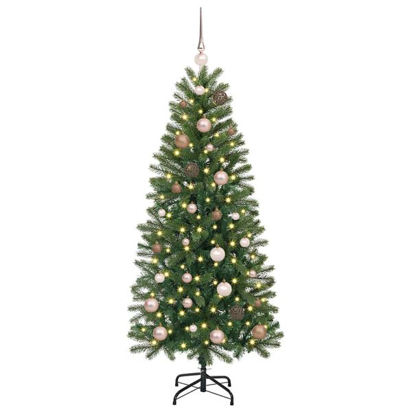 vidaXL Kunstig juletre med 150 LED med stativ gr&oslash;nn 150 cm PE og PVC