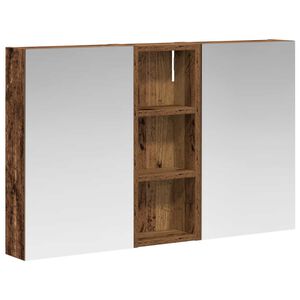 vidaXL Baderomsskapsett med d&oslash;r 3 pcs 80 x 10,5 x 50 cm Konstruert tre