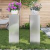 vidaXL Planteholder 2 pcs s&oslash;lv 24 x 24 x 75 cm Galvanisert st&aring;l