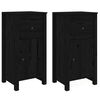 vidaXL Skjenker 2 stk svart 40x35x80 cm heltre furu