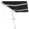 vidaXL Manuell markise med solcelle-LED 6 x 3 m Antrasitt