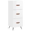 vidaXL Highboard h&oslash;yglans hvit 34,5x34x180 cm konstruert tre