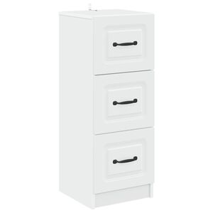vidaXL Skuffeskap Hvit 33 x 34,5 x 87 cm Konstruert tre