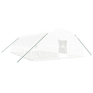 vidaXL Drivhus med st&aring;lramme hvit 60 m&sup2; 10x6x2,85 m