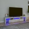 vidaXL TV-benk med LED-lys betonggr&aring; 200 x 36,5 x 40 cm