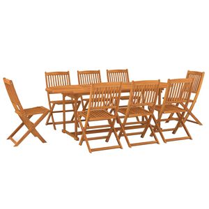 vidaXL Hagespisegruppe 9 deler 220x90x75 cm heltre akasie