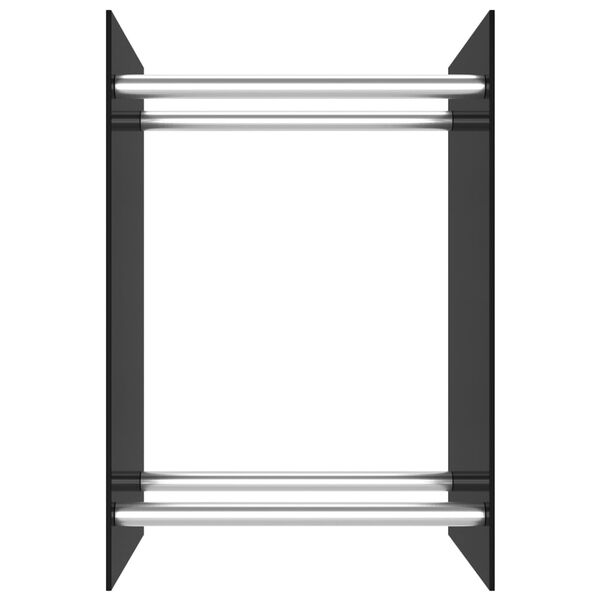 vidaXL Vedstativ svart 40x35x60 cm glass