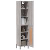 vidaXL Highboard gr&aring; sonoma 34,5x34x180 cm konstruert tre