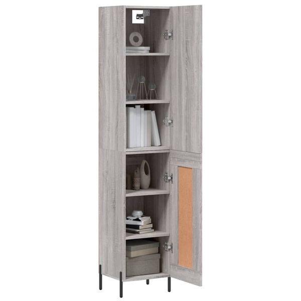 vidaXL Highboard gr&aring; sonoma 34,5x34x180 cm konstruert tre