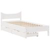 vidaXL Sengeramme med skuffer hvit 75x190 cm heltre furu