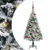 vidaXL Kunstig juletre med 150 LED Hvit 150 cm PVC og St&aring;l og Plast